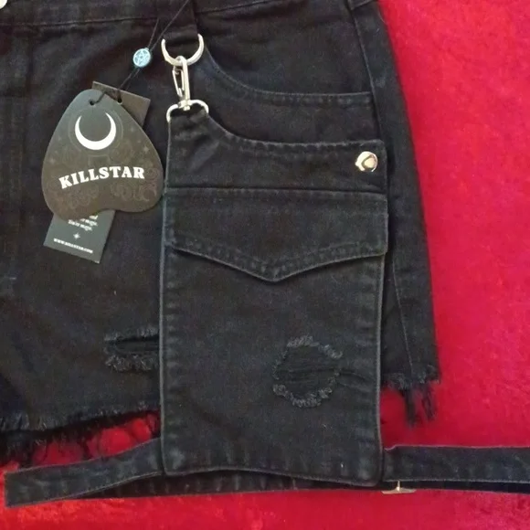 KILLSTAR FURY ROAD DISTRESSED GARTER SHORTS 4X Fits Like 1X - Picture 2 of 8